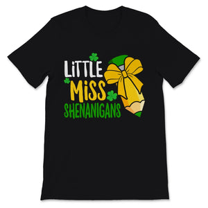 Little Miss Shenanigans Shirt St. Patrick's Day Gift Girls Shamrock