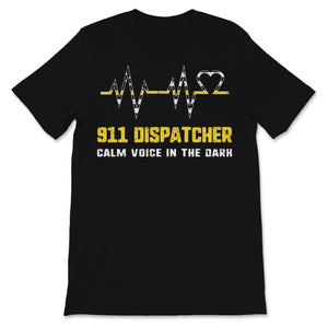 911 Dispatcher Shirt Calm Voice In The Dark Heartbeat USA Yellow Thin