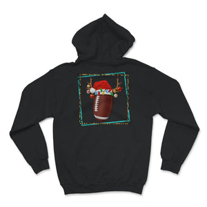 Christmas Tee Shirt, Christmas Football Santa Hat Gift, Football