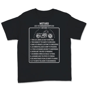 Motard Tshirt La Moto Commandements Cadeau Pour Hommes Petit Ami Père