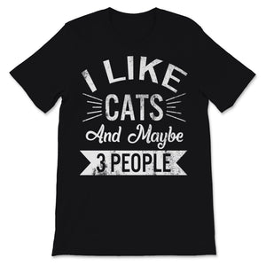 I Like Cats And Maybe 3 People Shirt Cats Mom Cute Kitten Love Funny