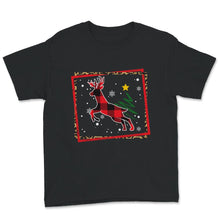 Load image into Gallery viewer, Christmas Pajama Shirt, Red Plaid Reindeer Buffalo Deer Family,

