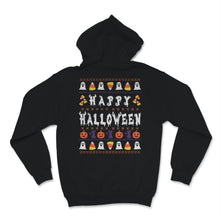 Load image into Gallery viewer, Funny Ugly Sweater Happy Halloween Costume Candycorn Ghost Witch
