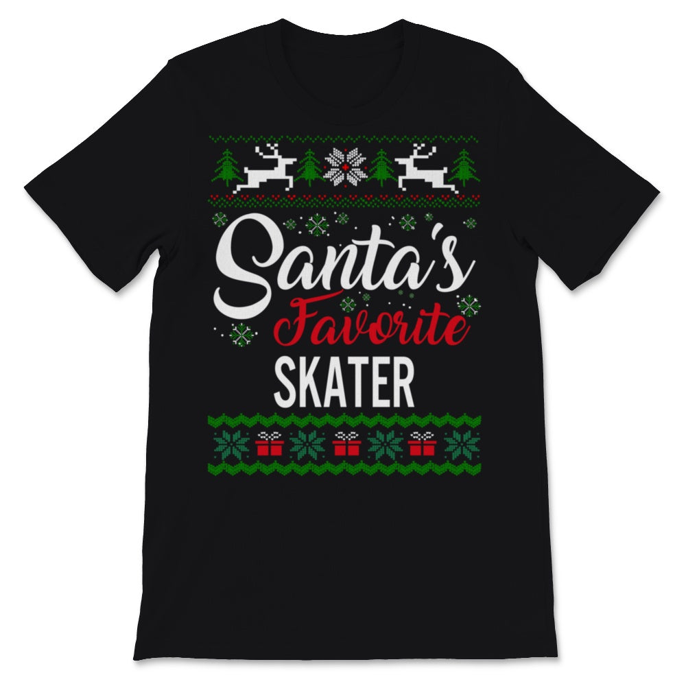 Santas Favorite Skater Christmas Ugly Sweater