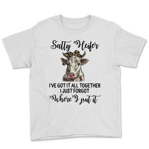 Don't Be A Salty Heifer Cow Animals Lover With Leopard Headband I've
