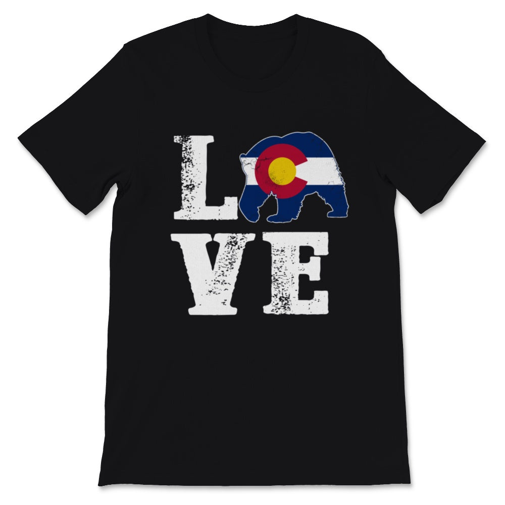 Colorado State Flag Love Bear Colorado Day Mountains Denver Men Women