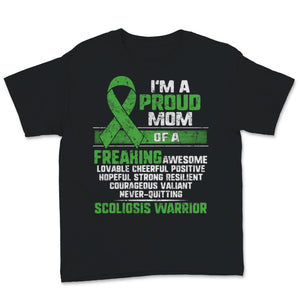 I'm A Proud Mom of Scoliosis Warrior Awareness Month Green Ribbon