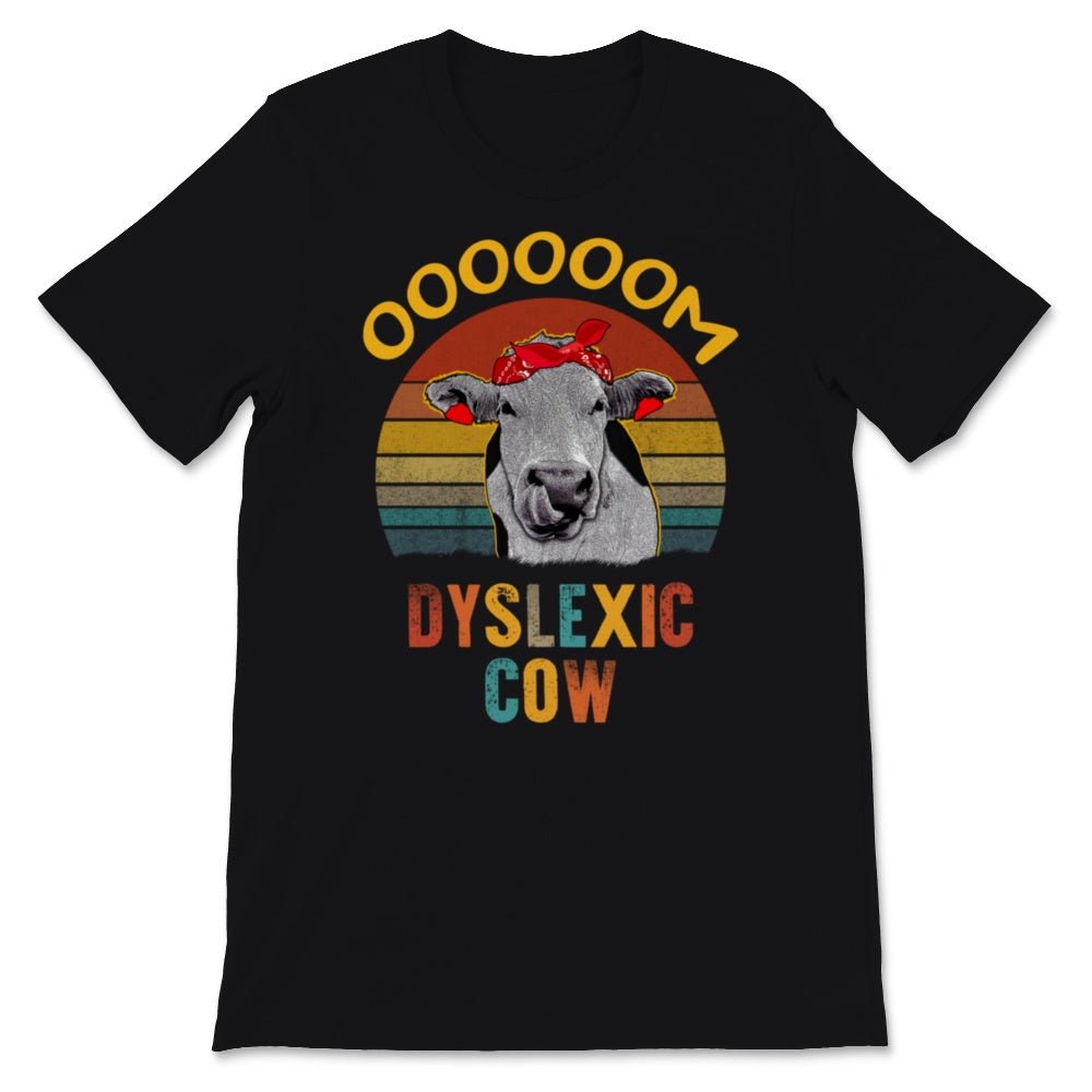 Dyslexia Awareness OOOOM Dyslexic Cow Vintage Cute Gift For Children