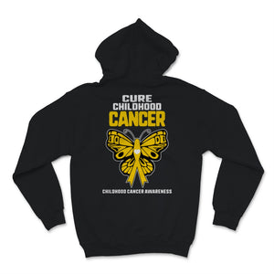 Cure Childhood Cancer Gold Ribbon awareness Butterfly Kids Yellow