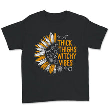 Load image into Gallery viewer, Halloween Witchy Vibes Shirt, Thick Thigs Witchy Vibes, Halloween
