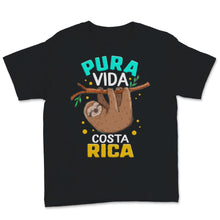 Load image into Gallery viewer, Pura Vida Costa Rica Shirt, Sloth Tshirt, Sleepy Lazy Animal Lover
