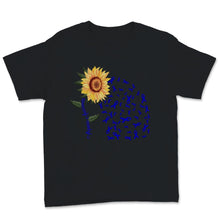 Load image into Gallery viewer, Alopecia Awareness Sunflower Dark Blue Ribbon Hair Loss Disease
