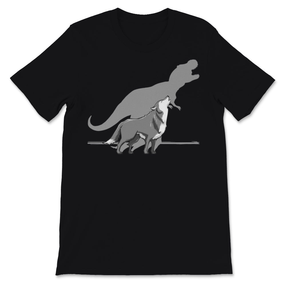 Cute Screaming Howling Wolf Memes Funny T-Rex Dinosaur Wolves Graphic