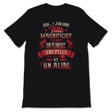 Load image into Gallery viewer, Tee shirt papa fille homme humoristique cadeau anniversaire alibi
