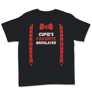 Valentines Day Shirt Cupid's Favorite Bricklayer Funny Red Bow Tie