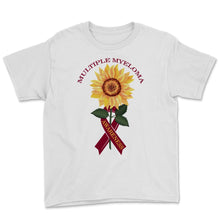 Load image into Gallery viewer, Multiple Myeloma Awareness Sunflower Burgundy Ribbon Kahler&#39;s Disease
