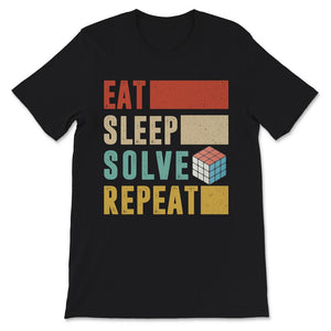 Rubik's Cube Shirt, Vintage Eat Sleep Solve Repeat, Birthday Gifts