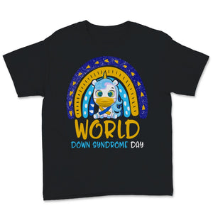 World Down Syndrome Day Awareness Shirt Lover Blue And Yellow Ribbon