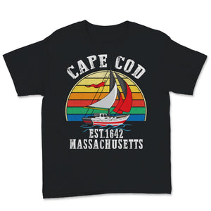 Cape Cod EST 1642 Massachusetts MA Vintage Sunset Sports Sailboat 70s