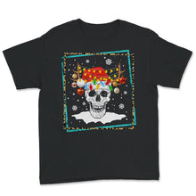 Load image into Gallery viewer, Happy Holiday Shirt, Funny Santa Hat Skull Christmas Tee, Holiday
