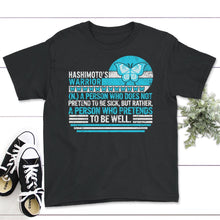 Load image into Gallery viewer, Hashimoto's Disease Awareness, Hashimoto Thyroid Disease Ribbon Shirt - Youth Tee - Black

