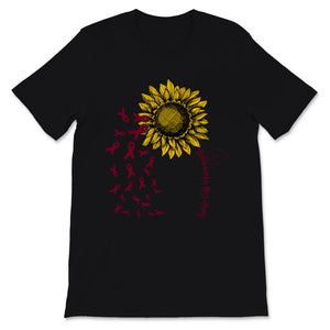 National Sickle Cell Awareness Month Burgundy Ribbon Sunflower