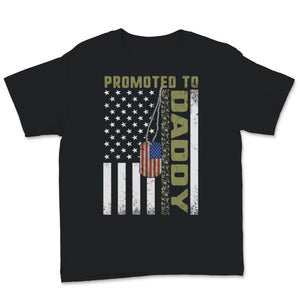 Promoted To Daddy USA American Flag Camo Veteran Father's Day Gift