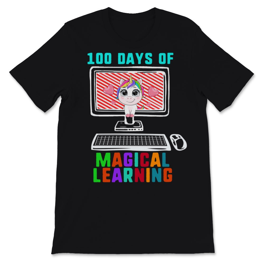 100th Day Of School Shirt For Girls Cute Unicorn 100 Days Of Magical