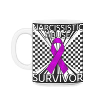 Load image into Gallery viewer, Narcissist Awareness Shirt, Narcissistic Abuse Survivor Purple Ribbon - 11oz Mug - Black on White
