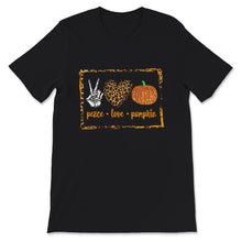 Load image into Gallery viewer, Halloween Costume Shirt, Peace Love Pumpkins, Women&#39;s Halloween
