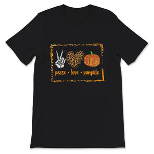 Halloween Costume Shirt, Peace Love Pumpkins, Women's Halloween