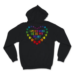 I Am His Voice He Is My Heart Shirt Autism Awareness Gift Mom And