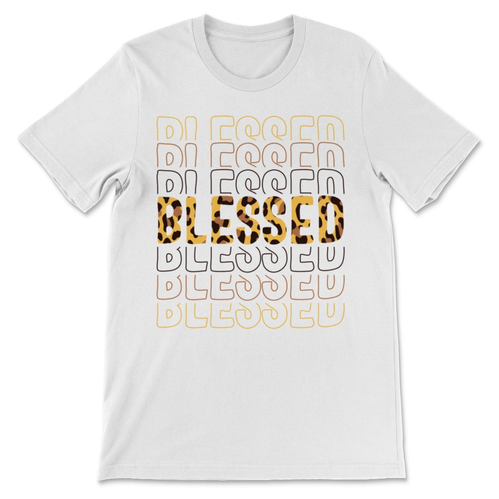 Blessed Christian Leopard Pattern Faith God Bible Quote Cross Verses