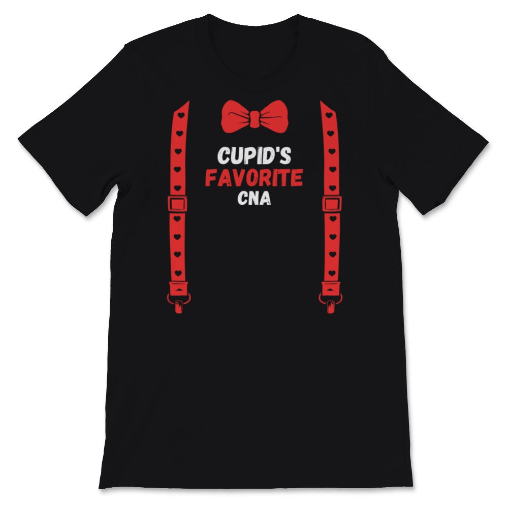 Valentines Day Shirt Cupid's Favorite CNA Nurse Funny Red Bow Tie