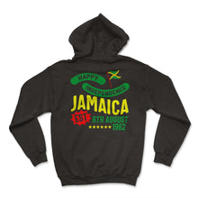 Load image into Gallery viewer, Jamaica Shirt, Happy Independence Jamaica Flag Design Tee, - Hoodie - Black
