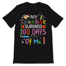 Load image into Gallery viewer, 100 Days Of School Shirt For Students My Teacher Survived 100 Days Of
