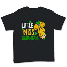 Load image into Gallery viewer, Little Miss Shenanigans Shirt St. Patrick&#39;s Day Gift Girls Shamrock
