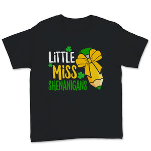 Little Miss Shenanigans Shirt St. Patrick's Day Gift Girls Shamrock