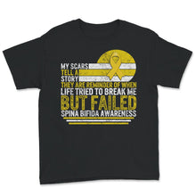Load image into Gallery viewer, Spina Bifida Awareness Shirt, My Scars Tell A Story Warrior Survivor
