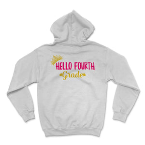 Hello Fourth Grade Student Teacher Back To School Gold Crown Pink