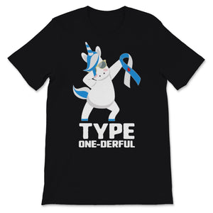 Type One Derful Dabbing Unicorn Diabetes T1 Awareness White Blue