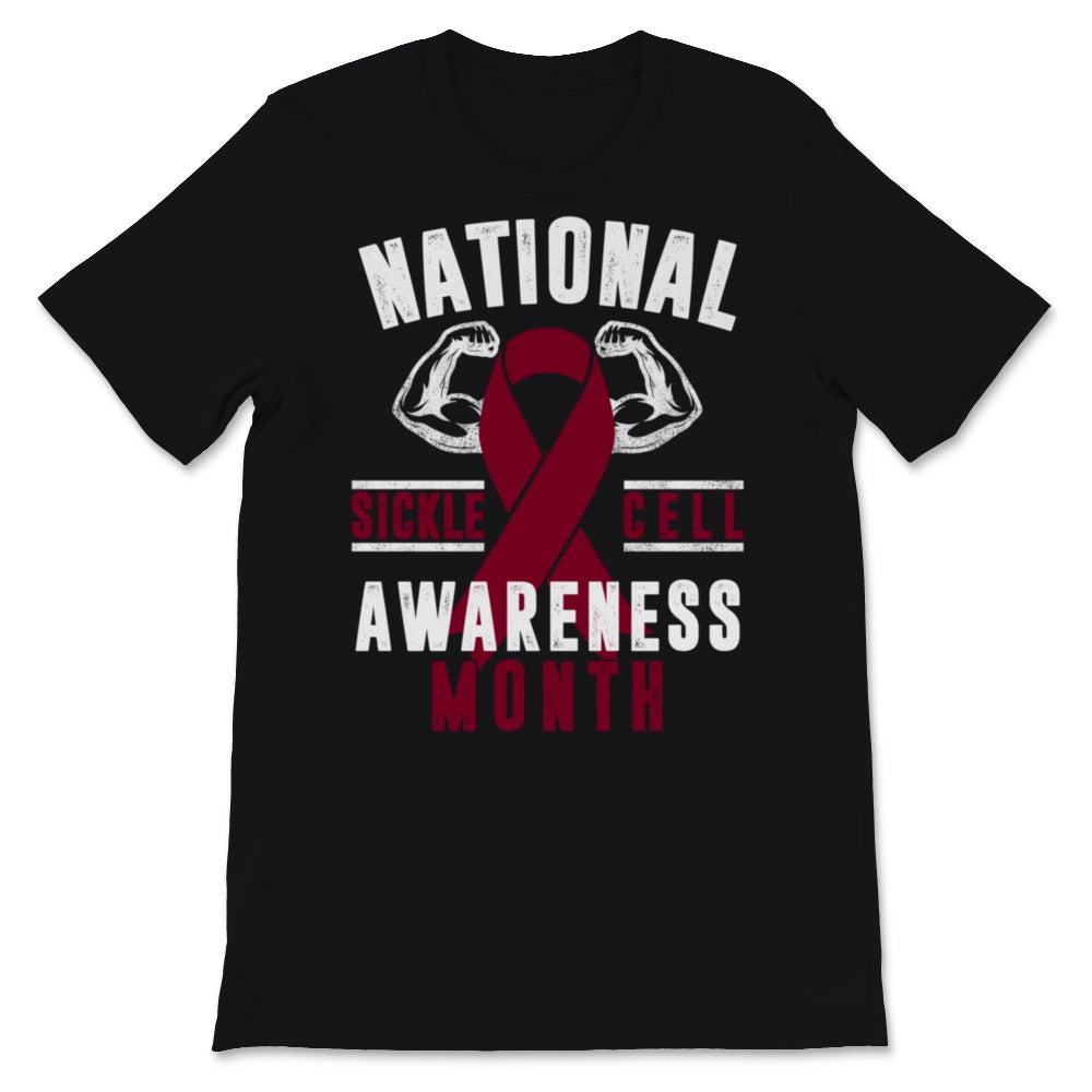 National Sickle Cell Awareness Month Burgundy Ribbon Strong Disease