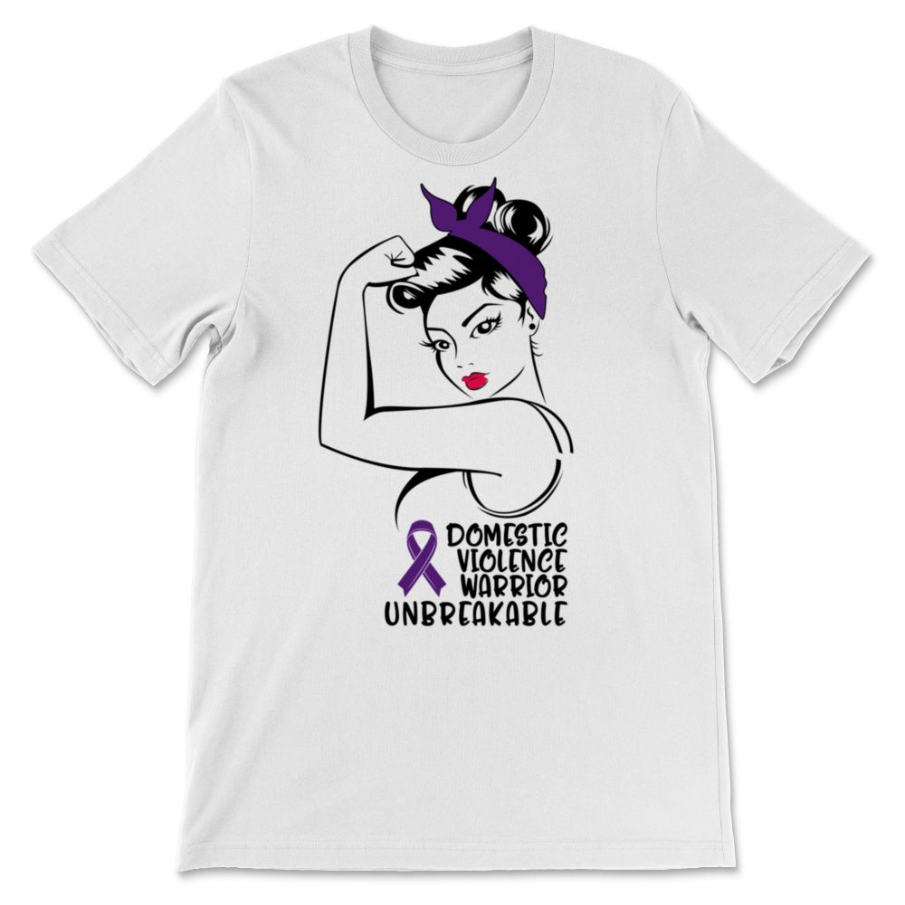 Domestic Violence Warrior Unbreakable Awareness Purple Ribbon Warrior