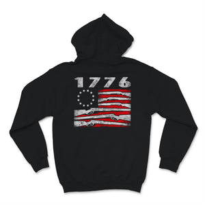 1776 Betsy Ross 4th Of July Retro Patriotic Guns USA American Flag