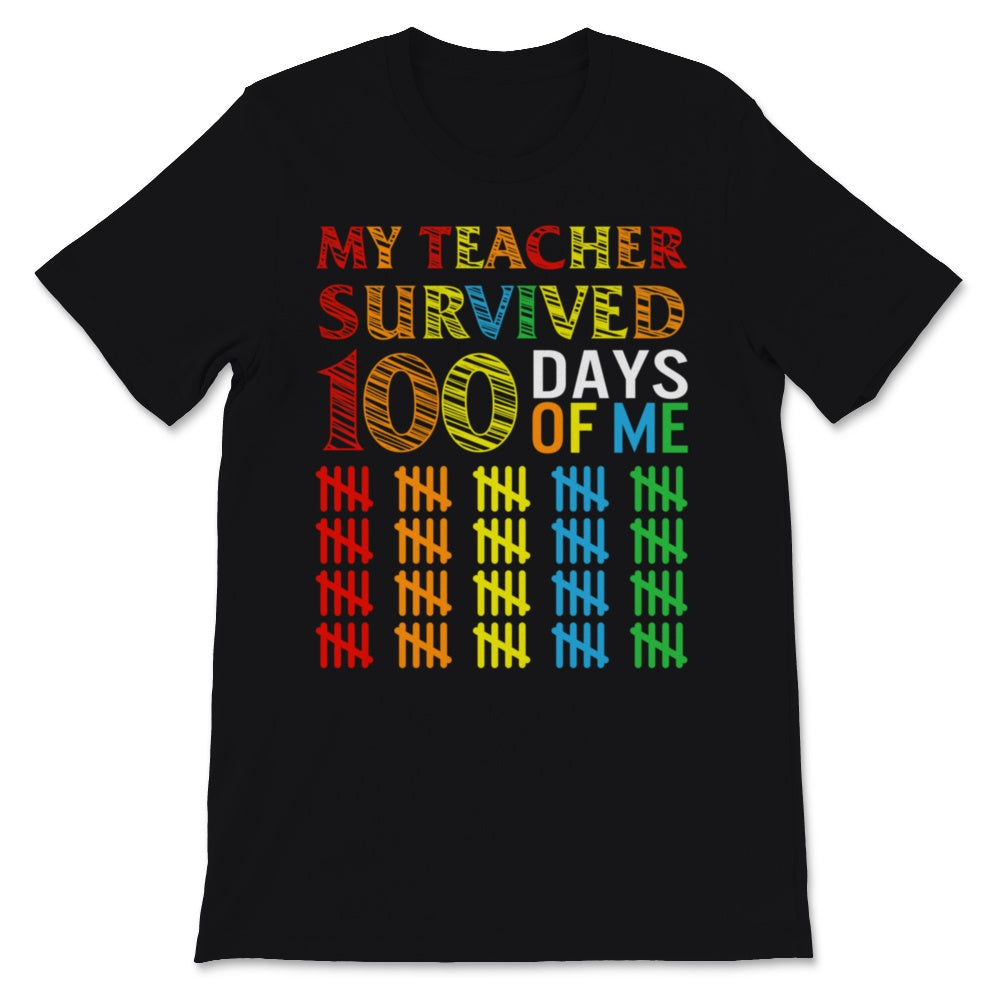 100 Days Of School Shirt For Students My Teacher Survived 100 Days Of