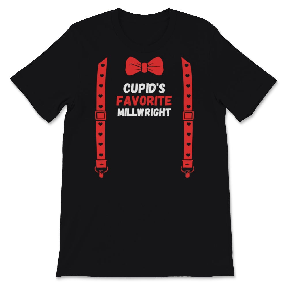 Valentines Day Shirt Cupid's Favorite Millwright Funny Red Bow Tie