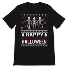 Load image into Gallery viewer, Funny Ugly Sweater Happy Halloween Costume Dancing Skeletons Witch
