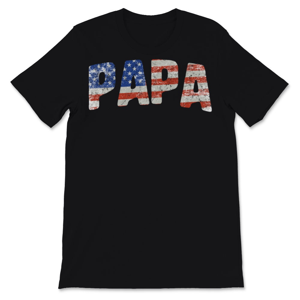 Papa Vintage USA American Flag Father's Day Gift Idea for Men Dad