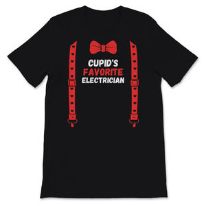Valentines Day Shirt Cupid's Favorite Electrician Funny Red Bow Tie