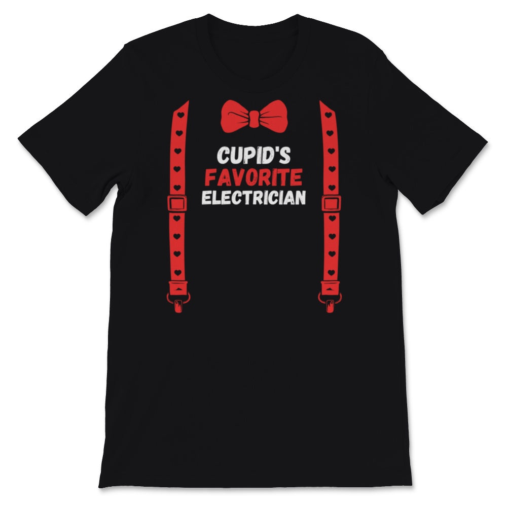Valentines Day Shirt Cupid's Favorite Electrician Funny Red Bow Tie